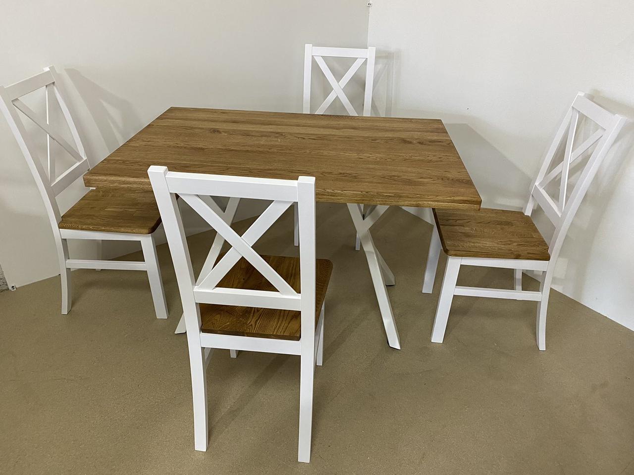 Стіл обідній нерозкладний з масиву дуба  Кверція, кольори на вибір