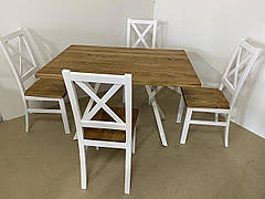 Стіл обідній нерозкладний з масиву дуба  Кверція, кольори на вибір