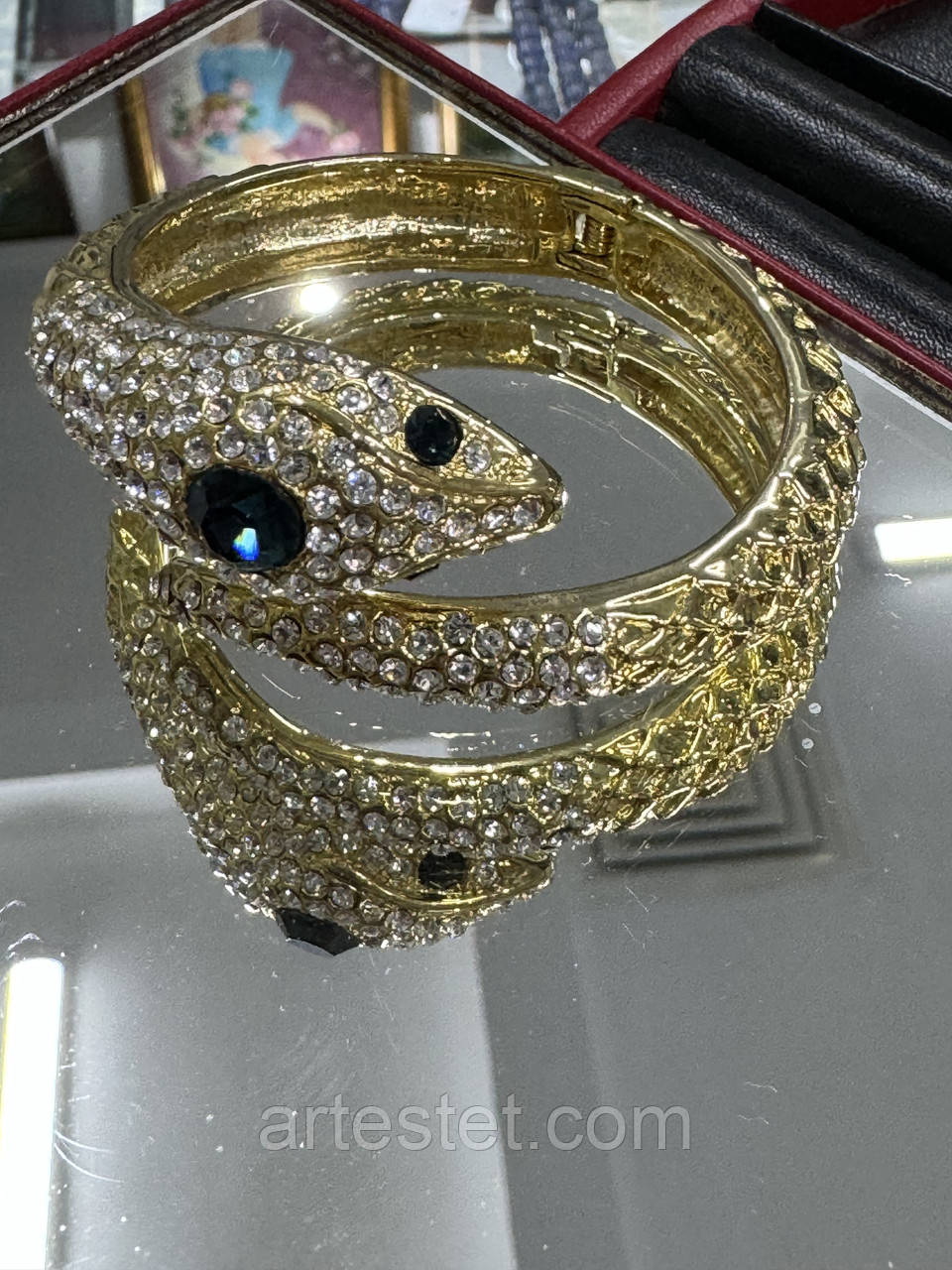 Браслет Змія з камінням 18 ct. позолота ОАЕ