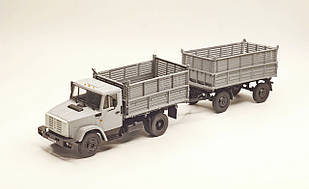 Масштабна модель сільськогосподарського автопоїзду ЗІЛ-ММЗ-45065 з причепом ГКБ-819 (VScor).