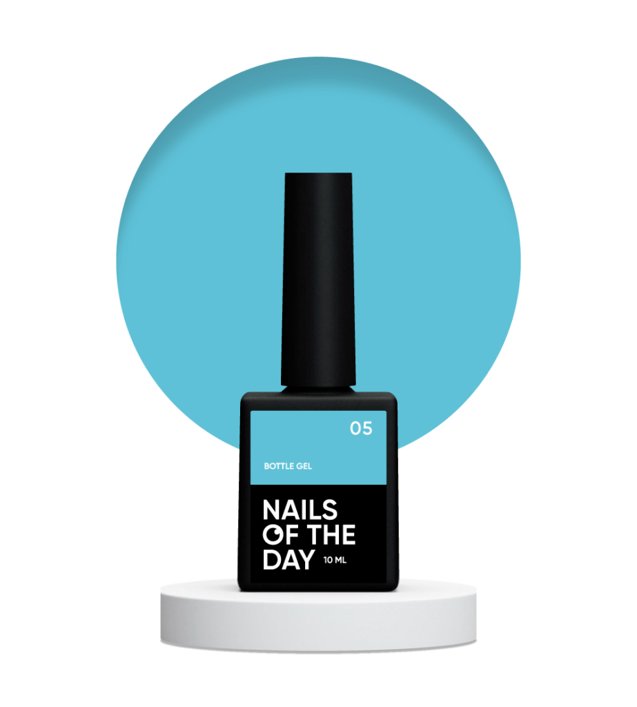 NAILSOFTHEDAY Bottle gel 05 – надміцний гель для нарощування (небесний голубий), 10 мл