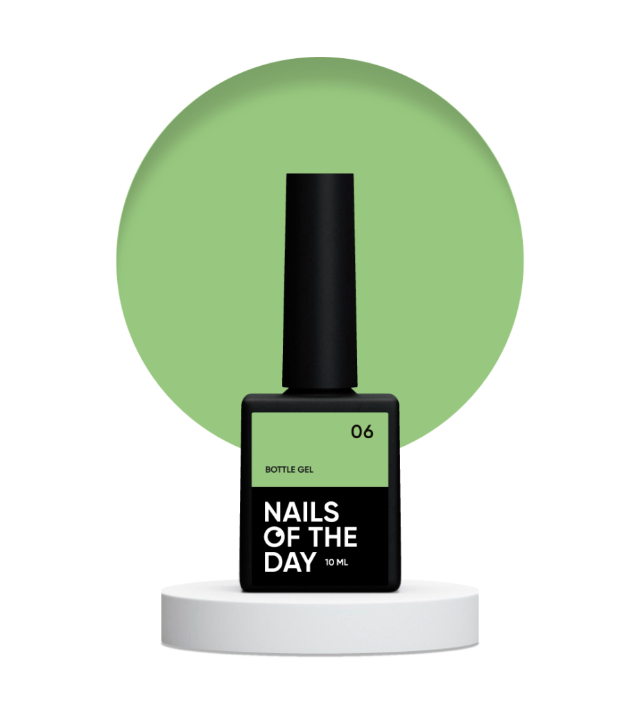 NAILSOFTHEDAY Bottle gel 06 – надміцний гель для нарощування (світло-салатовий), 10 мл, фото 1