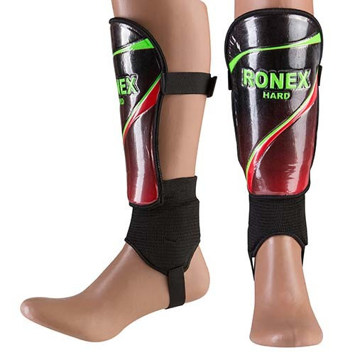 Щитки футбольні із захистом кісточки Ronex HARD розміри S-L RX-HR