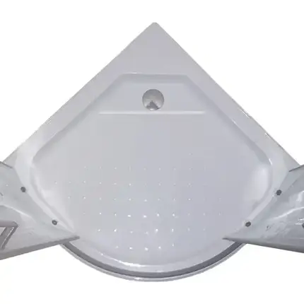 Душова кабіна Sunways SB-3 90x90х195 см напівкругла низький піддон чорний профіль малюнок піксель скло 5мм, фото 4