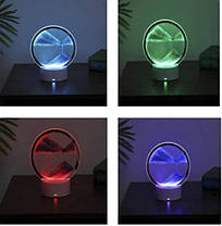 Настільна лампа пісочні гори 3D-нічник з Usb, Rgb і підставкою, рухомий пісочний годинник 16 см 207767, фото 6