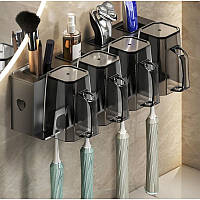 Настінний органайзер-тримач для зубних щіток 4 чашки - Органайзер для щіток