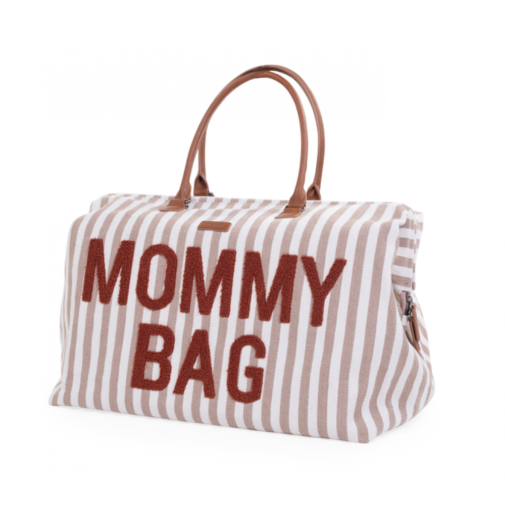 Childhome - Сумка Mommy bag stripes nude/terracotta