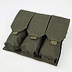Підсумок потрійний для магазинів АК закритий на MOLLE Олива з міцного матеріалу Oxford, фото 3