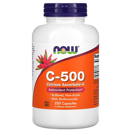 NOW Foods C-500 Calcium Ascorbate-C 250 Caps, фото 1