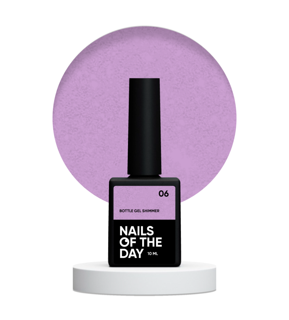 NAILSOFTHEDAY Bottle gel shimmer 06 – надміцний фіолетовий гель зі срібним шимером, 10 мл