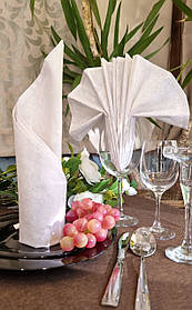 Тканинна серветка сервірувальна 45х45см, Білий Вензель (Бавовна)