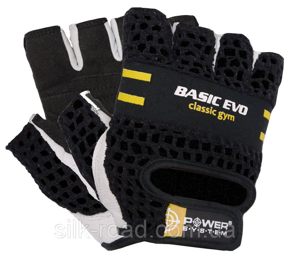Рукавички для фітнесу Power System PS-2100 Basic EVO Black/Yellow Line S
