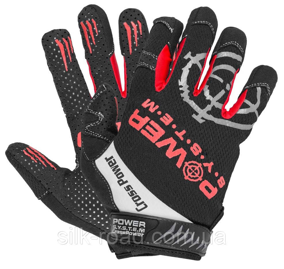 Рукавички для кросфіту з довгим пальцем Power System PS-2860 Cross Power Black/Red M