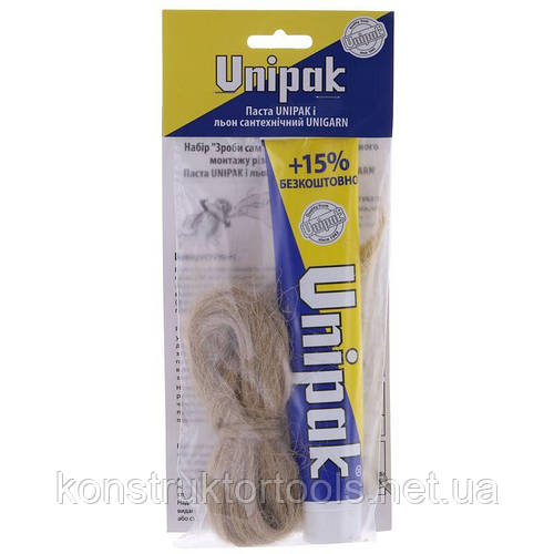 Набор Паста Unipak 75г Лен сантехнический, паста для пакли + пакля ...