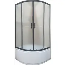 Душова кабіна KO&PO DB-11 90х90x190 см з глибоким піддоном чорна матове скло 5мм розсувні двері, фото 3