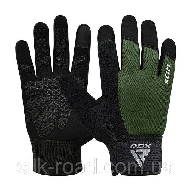 Рукавички для фітнесу RDX W1 Full Finger Army Green XL