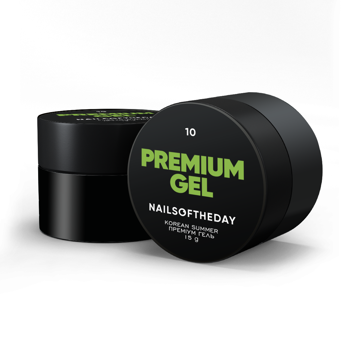NAILSOFTHEDAY Premium gel 10 — насичено-салатовий будівельний гель, 15 мл, фото 1