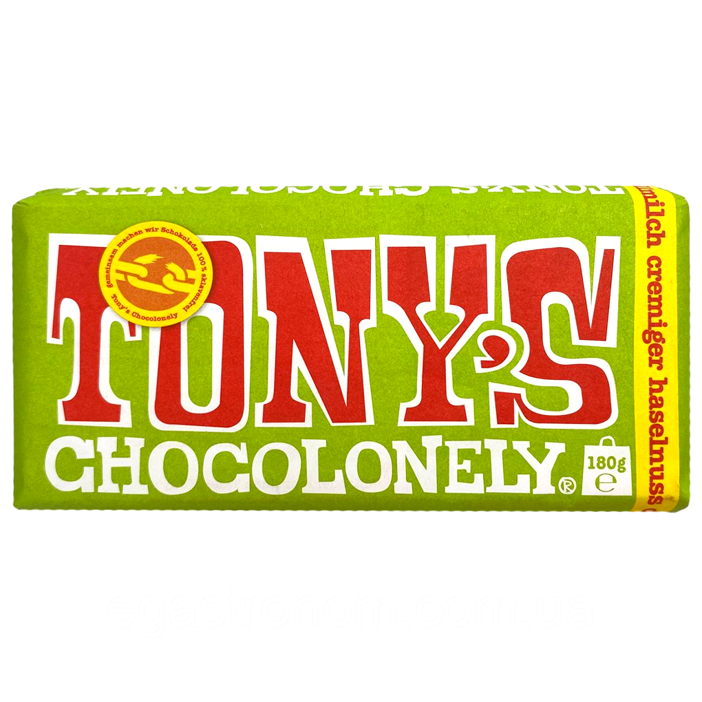 Шоколад молочний з начинкою з лісових горіхів Тоніс Tonys hazelnut 180g 15шт/ящ (Код: 00-00016544)