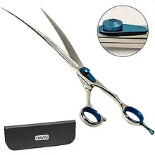 Вигнуті ножиці Davis Extreme Edge BLUE Curved для стрижки собак та котів 10'