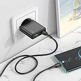 Блок для заряджання Hoco N38 Delgado PD20W+QC3.0 + Type-C to Type-C, Black, фото 2