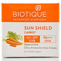 Біо Морква крем аюрведичний для обличчя SPF 40 з UVA,UVB Біотик, Bio Carrot Biotique,50 г