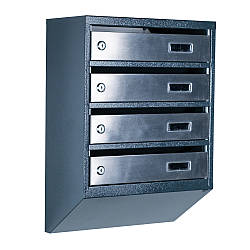 Ящик поштовий багатосекційний ЯП04A (антрацит-нержавійка)