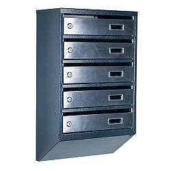 Ящик поштовий багатосекційний ЯП05A (антрацит-нержавійка)