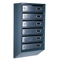 Ящик поштовий багатосекційний ЯП06A (антрацит-нержавійка)