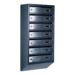 Ящик поштовий багатосекційний ЯП07A (антрацит-нержавійка)