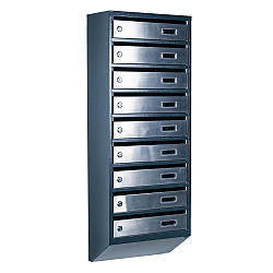 Ящик поштовий багатосекційний ЯП09A (антрацит-нержавійка)