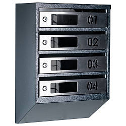 Ящик поштовий багатосекційний ЯП04D (антрацит-нержавійка)