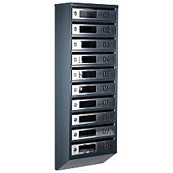 Ящик поштовий багатосекційний ЯП10D (антрацит-нержавійка)