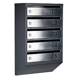 Ящик поштовий багатосекційний ЯП05B (чорний-нержавійка)