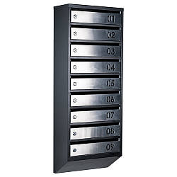 Ящик поштовий багатосекційний ЯП09B (чорний-нержавійка)