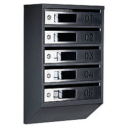 Ящик поштовий багатосекційний ЯП05D (чорний-нержавійка)