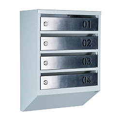 Ящик поштовий багатосекційний ЯП04B (сірий-нержавійка)