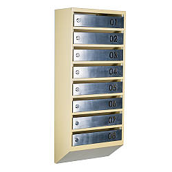 Ящик поштовий багатосекційний ЯП08B (бежевий-нержавійка)
