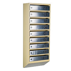 Ящик поштовий багатосекційний ЯП09B (бежевий-нержавійка)