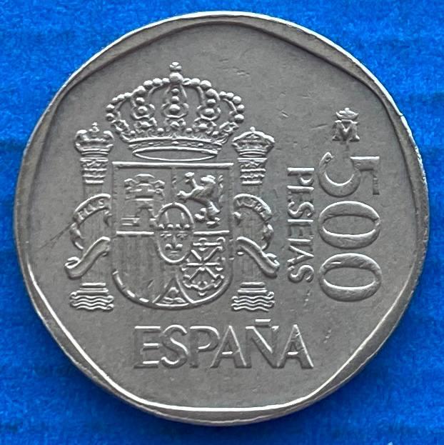 Монета Іспанії 500 песет 1988-95 рр, фото 1