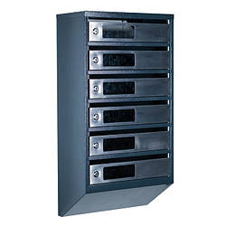 Поштові скриньки в під'їзд ЯП-С нержавійка-антрацит (зі скляним віконцем)