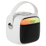 Колонка караоке Adler AD 1199 біла з мікрофоном - SD/USB/AUX/Bluetooth, фото 5