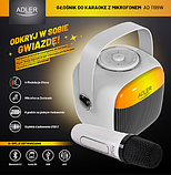 Колонка караоке Adler AD 1199 біла з мікрофоном - SD/USB/AUX/Bluetooth, фото 7