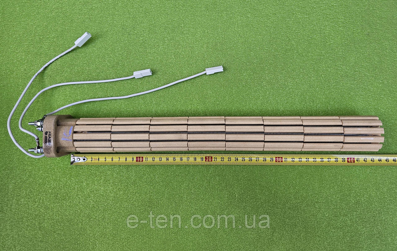 Тен СТЕАТИТОВИЙ оригінал 3000W / 230V-400V / L=430мм (під фланець-колбу L=500мм) в бойлер Atlantic VSRS 200L, 300L (Франція)