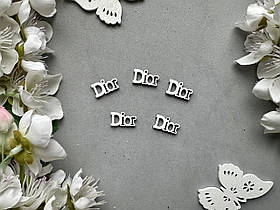 Кабошон "Бренд Діор білий" 1.7 х 1 см, 20 шт/уп. оптом