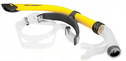 Трубка для плавання дихальна трубка для снорклінгу Aqua Speed Comet Yellow жовта, фото 3