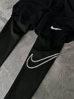 Чорні чоловічі шорти з лосинами найк для тренувань Шорти тайтси довгі для занять спортом для бігу хлопцю, фото 5