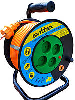 Удлинитель на катушке 30м 2х2,5 мм² ПВС 4 розетки SVITTEX с термозащитой
