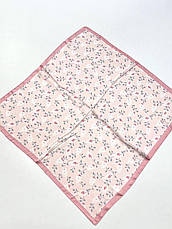 Шовкова хустка Floral 70*70 см рожевий, фото 4