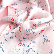 Шовкова хустка Floral 70*70 см рожевий, фото 5