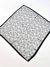 Шовкова хустка Floral 70*70 см сірий, фото 5